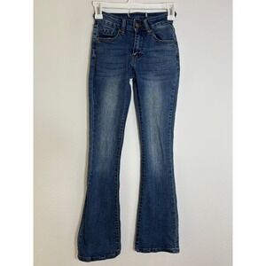 Love Soho Girls Medium Wash Flare Denim Jeans Bell Bottom Blue Slim Fit 10/12